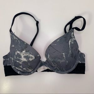 PINK Victoria’s Secret Bra 34A Wear Everywhere Push-up Bra Grey / Cream Marbled